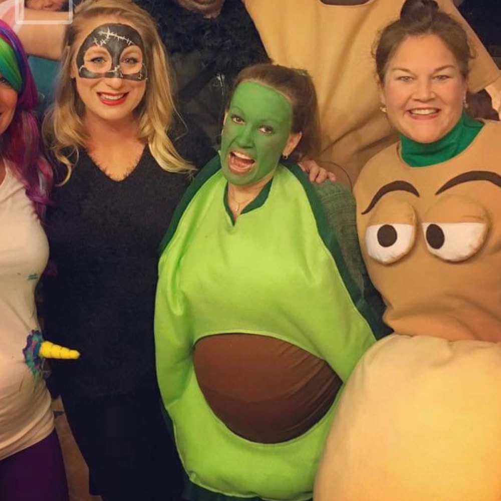 Maternity couples Halloween costume avocado